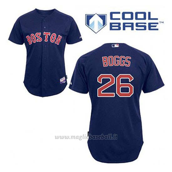 Maglia Baseball Uomo Boston Red Sox 26 Wade Boggs Blu Alterner Cool Base